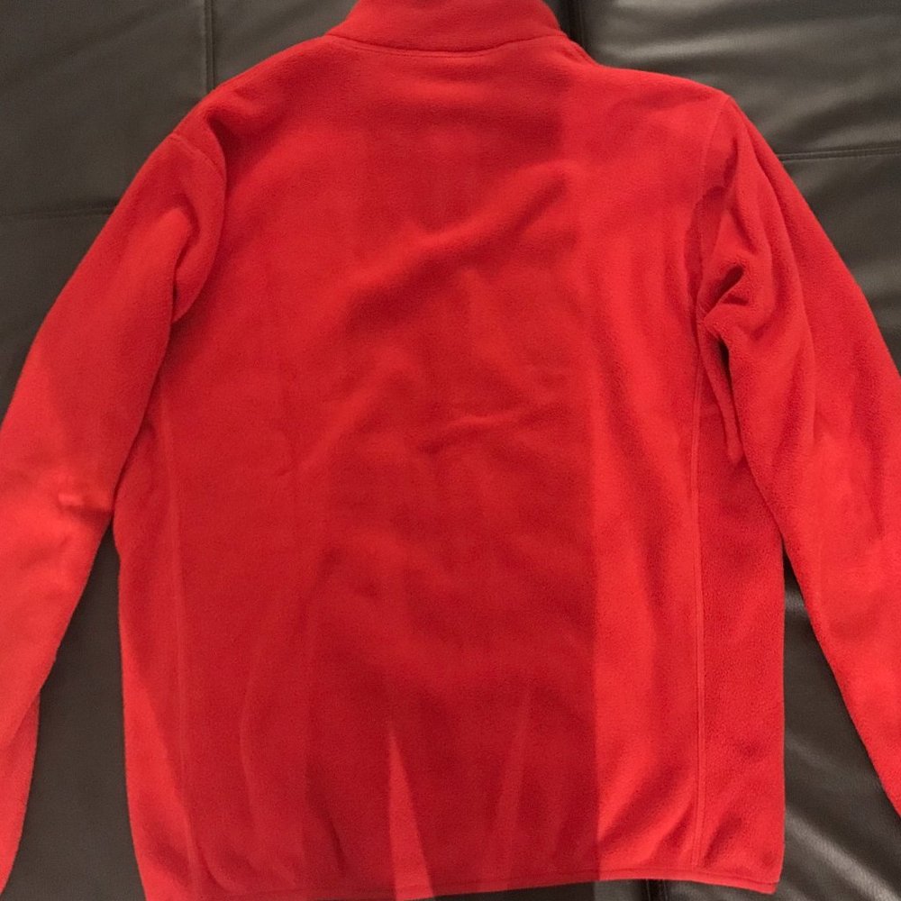 Red Uniqlo Fleece Zip Up Jacket